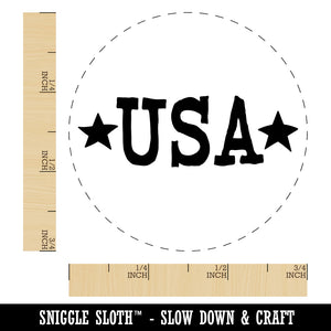 USA with Stars Patriotic Fun Text Rubber Stamp for Stamping Crafting Planners