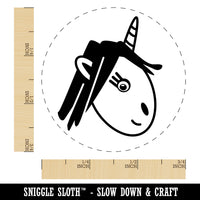 Adorable Unicorn Face Doodle Rubber Stamp for Stamping Crafting Planners