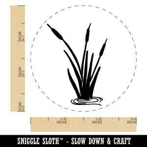 Cattails in Water Rubber Stamp for Stamping Crafting Planners