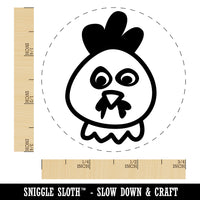 Chicken Rooster Face Doodle Rubber Stamp for Stamping Crafting Planners