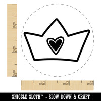 Crown with Heart Rubber Stamp for Stamping Crafting Planners