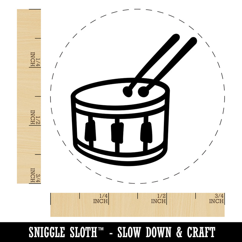 Drum with Sticks Music Instrument Doodle Rubber Stamp for Stamping Crafting Planners