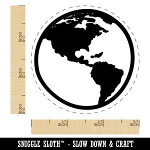 Earth Globe Travel Doodle Rubber Stamp for Stamping Crafting Planners