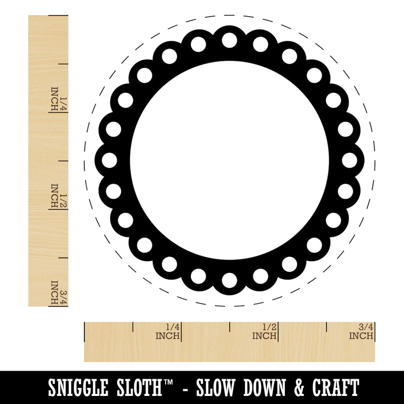 Fancy Scallop Round Frame Rubber Stamp for Stamping Crafting Planners