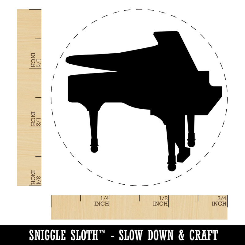 Grand Piano Music Instrument Silhouette Rubber Stamp for Stamping Crafting Planners
