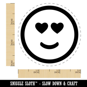 Heart Eyes Love Happy Face Emoticon Rubber Stamp for Stamping Crafting Planners