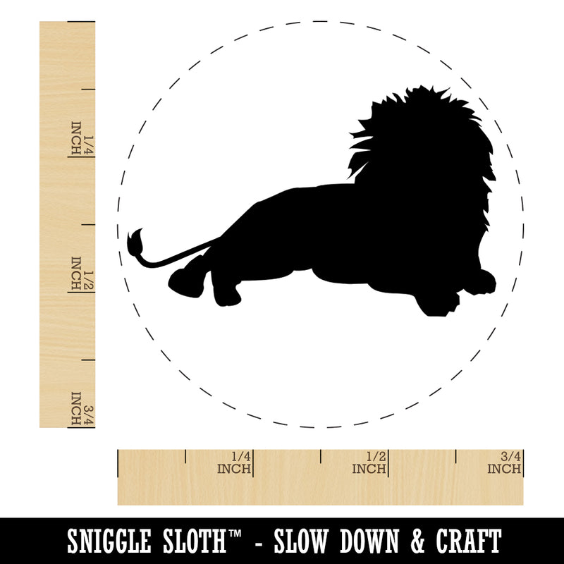 Lion Resting Solid Rubber Stamp for Stamping Crafting Planners