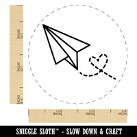 Paper Airplane with Heart Rubber Stamp for Stamping Crafting Planners