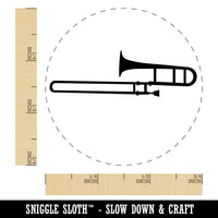 Trombone Music Instrument Silhouette Rubber Stamp for Stamping Crafting Planners