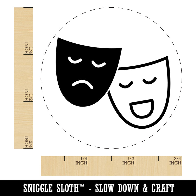 Acting Comedy Drama Masks Theater Carnival Rubber Stamp for Stamping Crafting Planners