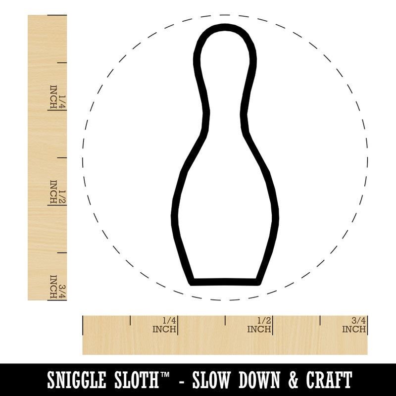 Bowling Pin Outline Rubber Stamp for Stamping Crafting Planners