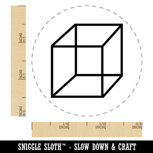 Cube Box Outline Rubber Stamp for Stamping Crafting Planners