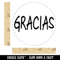 Gracias Thank You Spanish Fun Text Rubber Stamp for Stamping Crafting Planners
