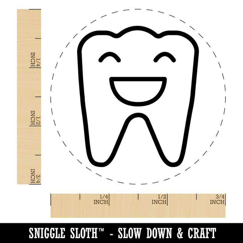 Happy Smiling Tooth Dentist Rubber Stamp for Stamping Crafting Planners