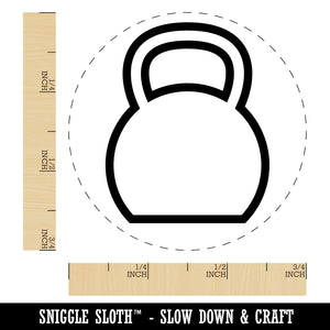 Kettlebell Weight Outline Rubber Stamp for Stamping Crafting Planners
