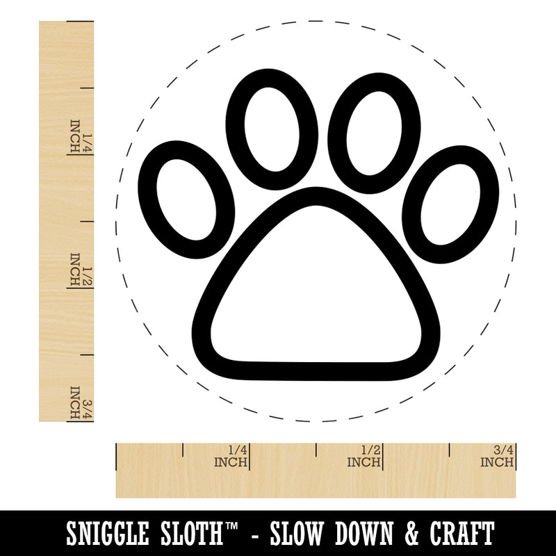 Paw Print Outline Dog Cat Rubber Stamp for Stamping Crafting Planners