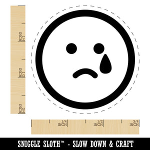 Sad Tear Crying Frown Face Emoticon Rubber Stamp for Stamping Crafting Planners