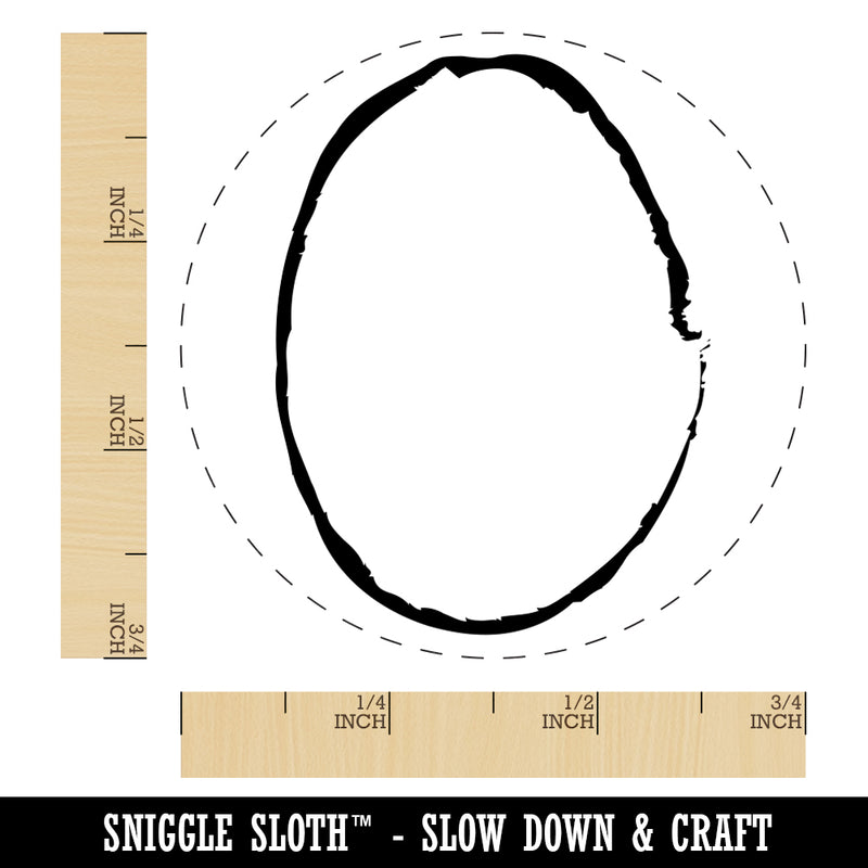 Sketchy Oval Border Outline Rubber Stamp for Stamping Crafting Planners