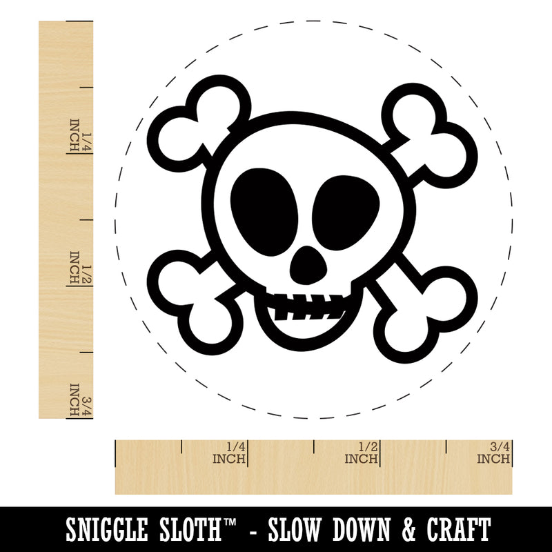 Skull and Crossbones Doodle Rubber Stamp for Stamping Crafting Planners