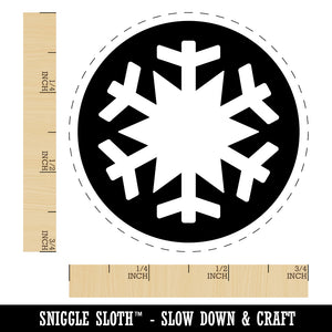 Snowflake in Circle Winter Snowing Rubber Stamp for Stamping Crafting Planners