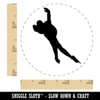 Speed Skating Skater Rubber Stamp for Stamping Crafting Planners