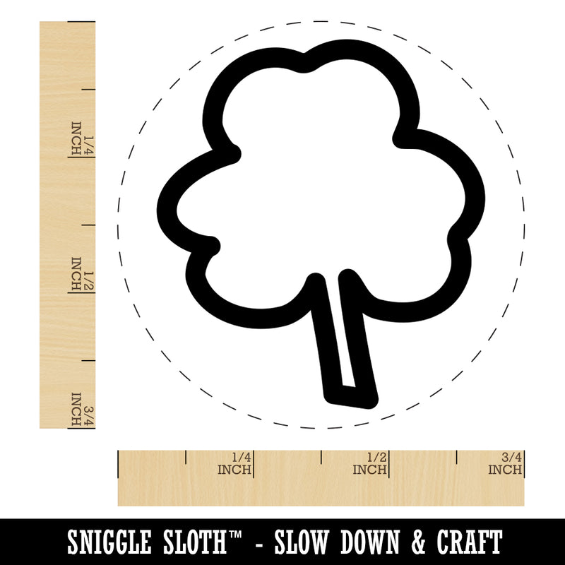 Three Leaf Clover Outline Rubber Stamp for Stamping Crafting Planners
