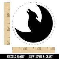 Wolf Howling with Moon Rubber Stamp for Stamping Crafting Planners