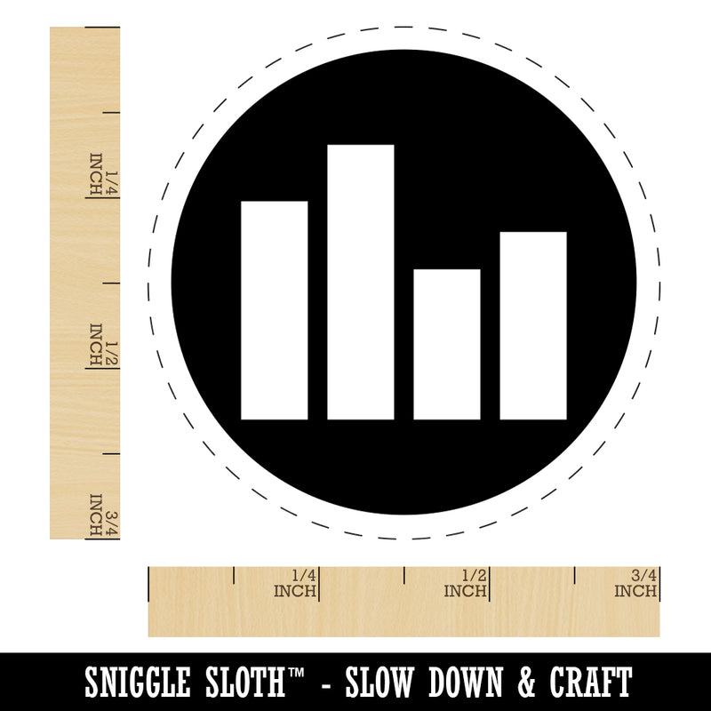 Bar Graph Icon in Circle Rubber Stamp for Stamping Crafting Planners