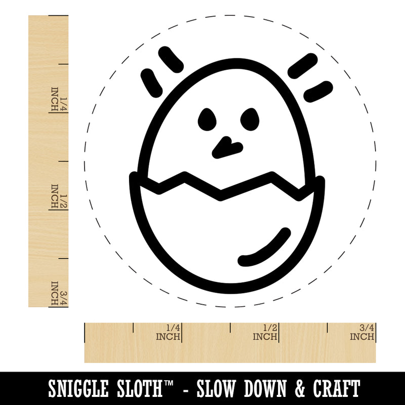 Chicken Hatching in Egg Doodle Rubber Stamp for Stamping Crafting Planners