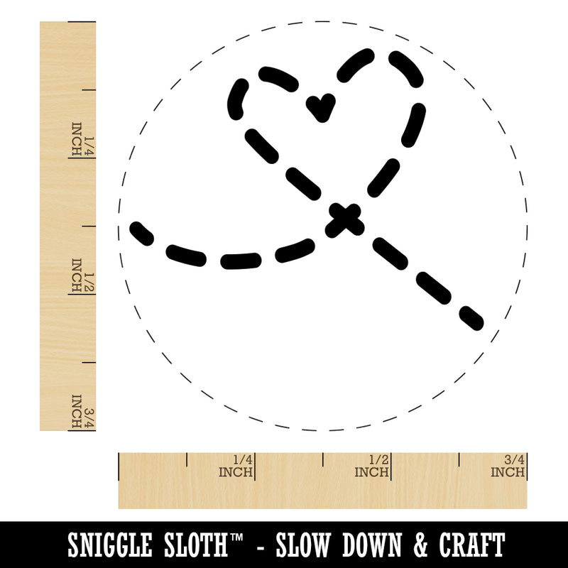 Dashed Heart Rubber Stamp for Stamping Crafting Planners