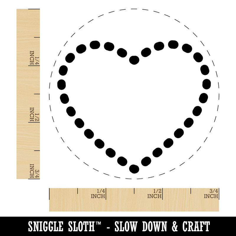 Dotted Heart Outline Rubber Stamp for Stamping Crafting Planners