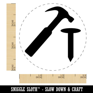 Hammer and Nail Construction Rubber Stamp for Stamping Crafting Planners