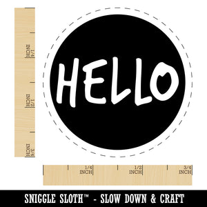 Hello in Circle Rubber Stamp for Stamping Crafting Planners