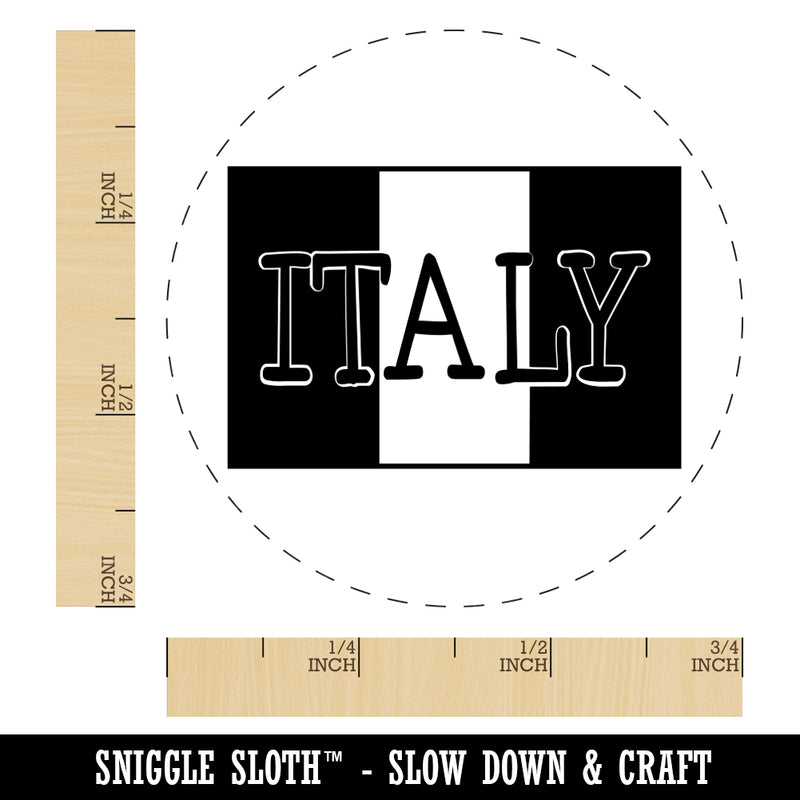 Italy Flag Text Rubber Stamp for Stamping Crafting Planners