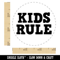 Kids Rule Fun Text Rubber Stamp for Stamping Crafting Planners
