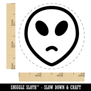 Sad Alien Emoticon Rubber Stamp for Stamping Crafting Planners