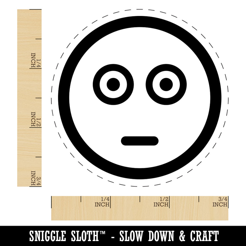 Scared Face Emoticon Rubber Stamp for Stamping Crafting Planners