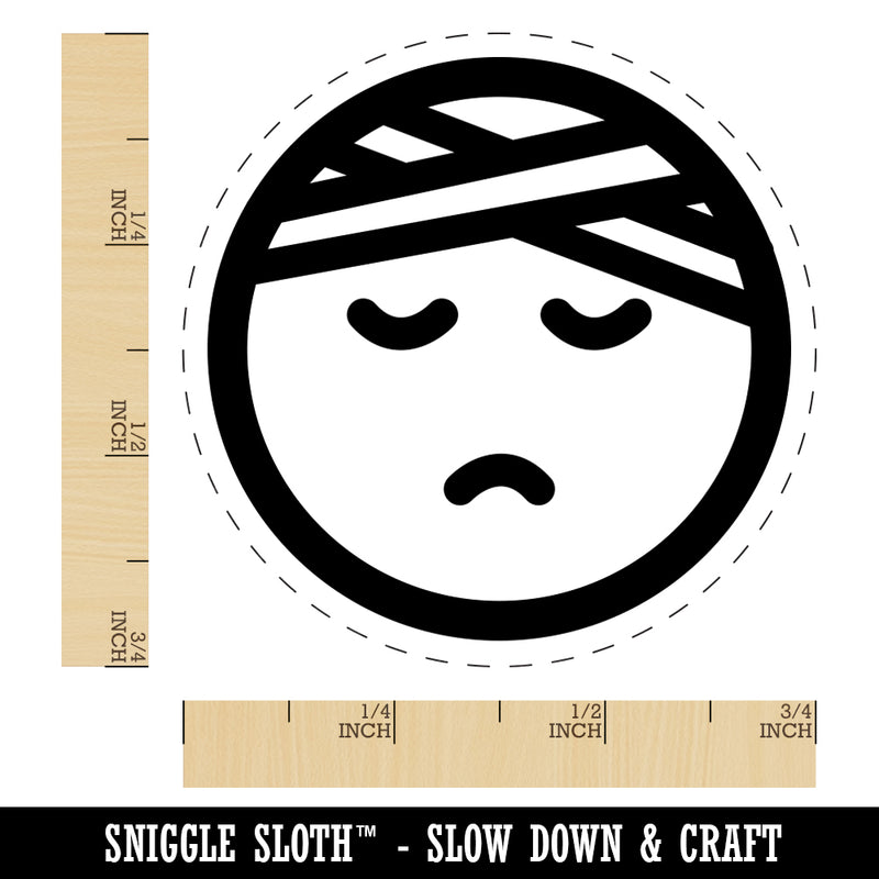 Sick Ill Face Hospital Bandage Emoticon Rubber Stamp for Stamping Crafting Planners