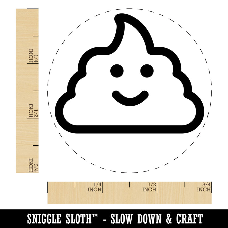 Smile Poop Face Emoticon Rubber Stamp for Stamping Crafting Planners