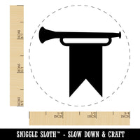 Trumpet and Banner Royal Medieval Rubber Stamp for Stamping Crafting Planners