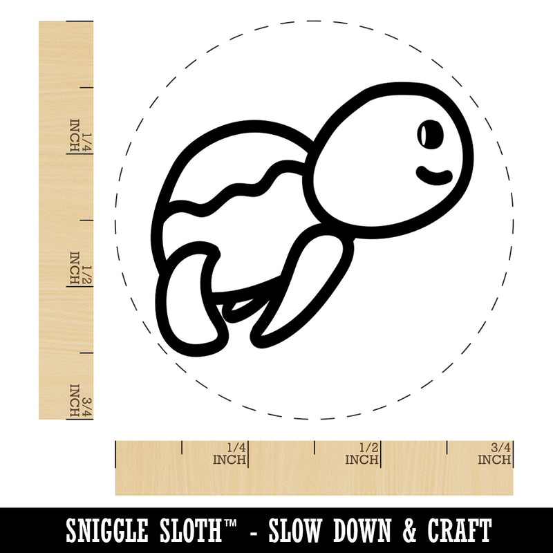 Turtle Swimming Doodle Rubber Stamp for Stamping Crafting Planners