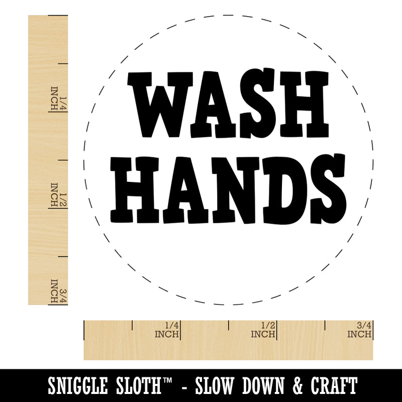 Wash Hands Text Rubber Stamp for Stamping Crafting Planners