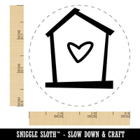 Birdhouse with Heart Rubber Stamp for Stamping Crafting Planners