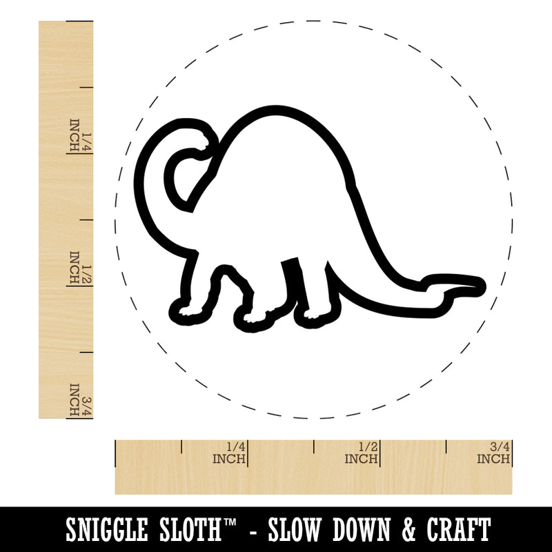 Brontosaurus Dinosaur Outline Rubber Stamp for Stamping Crafting Planners