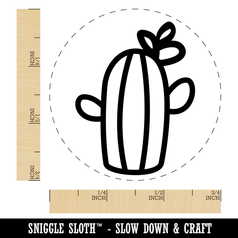 Cactus Succulent with Flower Doodle Rubber Stamp for Stamping Crafting Planners