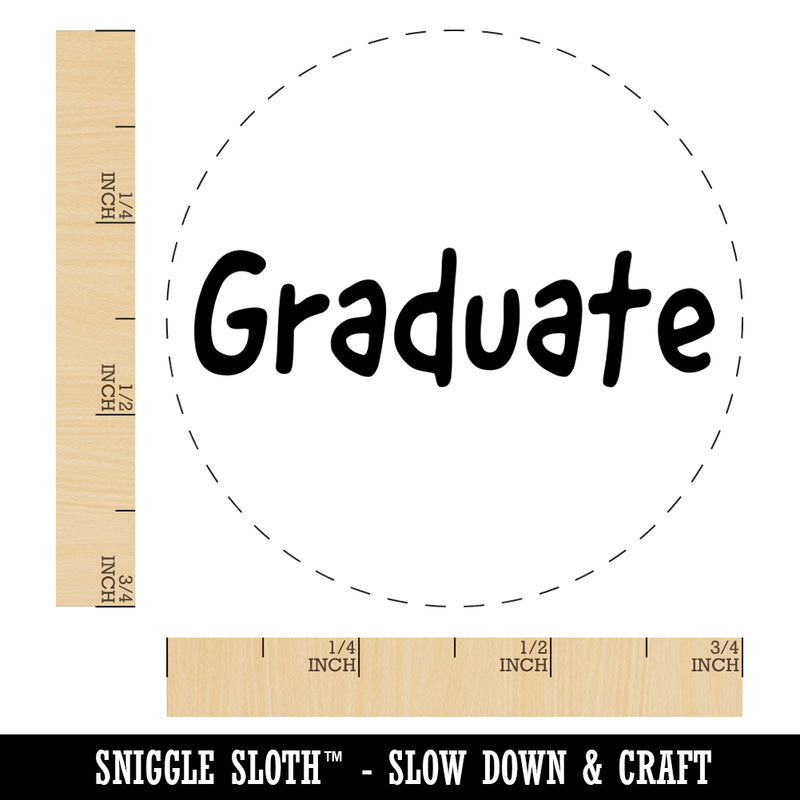 Graduate Fun Text Rubber Stamp for Stamping Crafting Planners