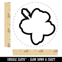 Hibiscus Hawaii Tropical Flower Outline Rubber Stamp for Stamping Crafting Planners