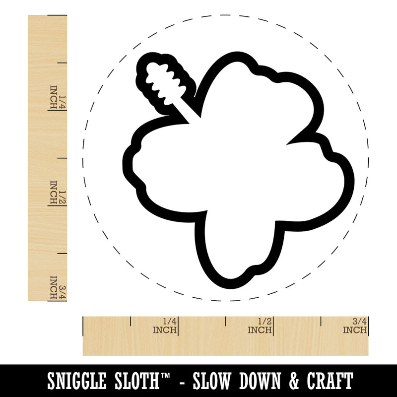 Hibiscus Hawaii Tropical Flower Outline Rubber Stamp for Stamping Crafting Planners