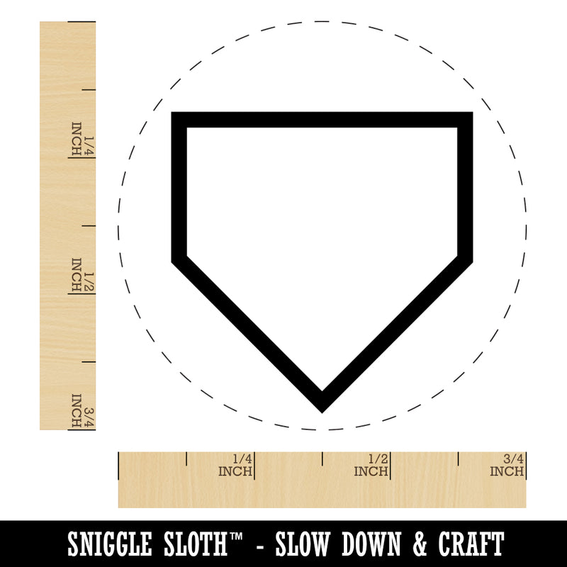 Home Plate Baseball Outline Rubber Stamp for Stamping Crafting Planners