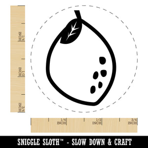 Lemon with Leaf Citrus Doodle Rubber Stamp for Stamping Crafting Planners